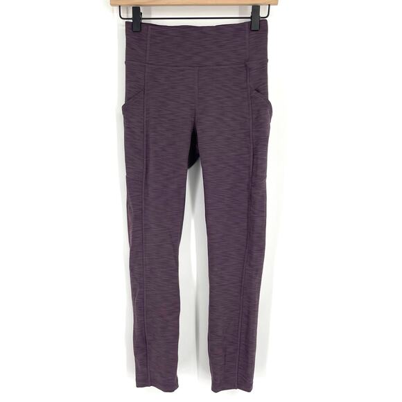 Lululemon Invigorate HR Crop 23" Heathered Black Currant Size 4 - Picture 8 of 8